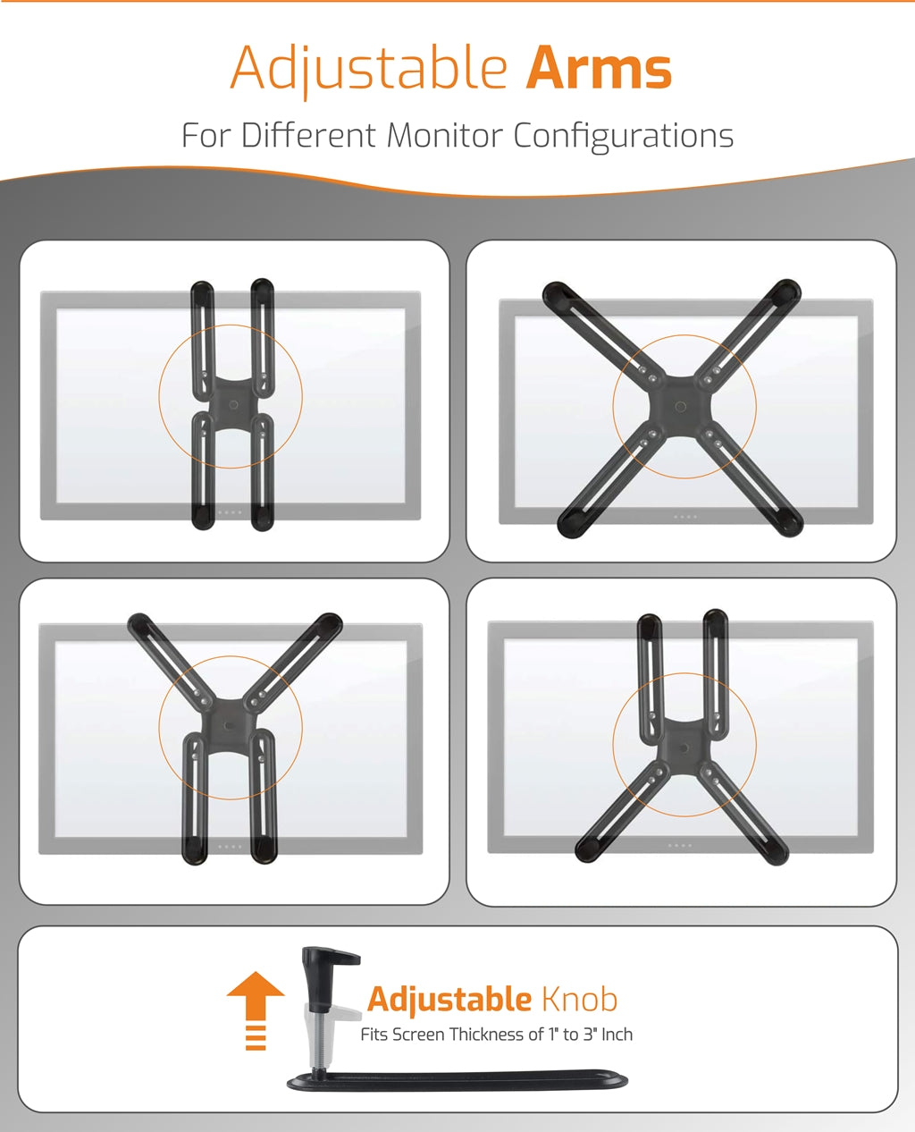 Four-Arm Monitor Adapter Kit for Non-VESA Monitor