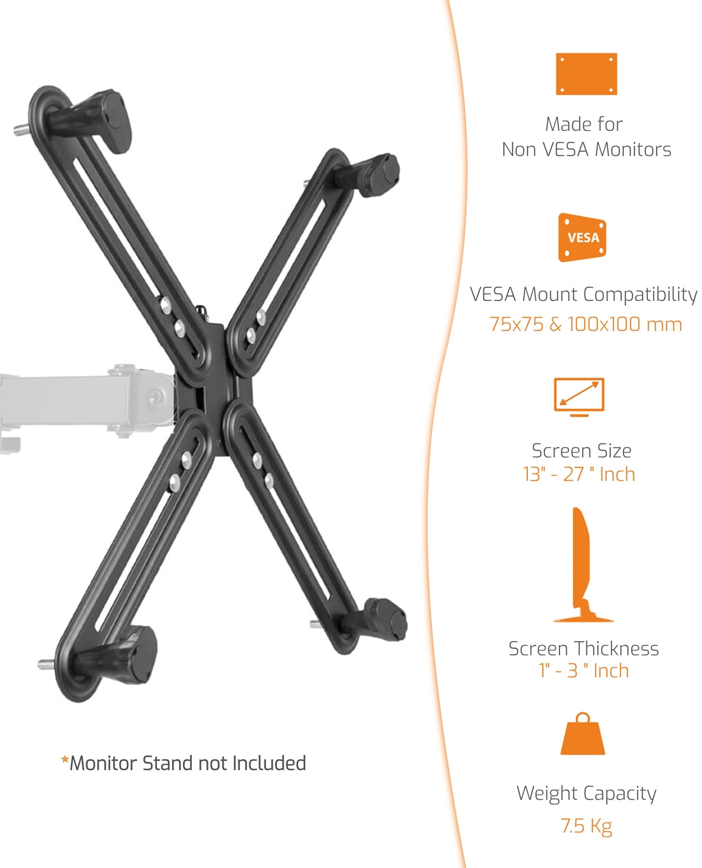 Four-Arm Monitor Adapter Kit for Non-VESA Monitor