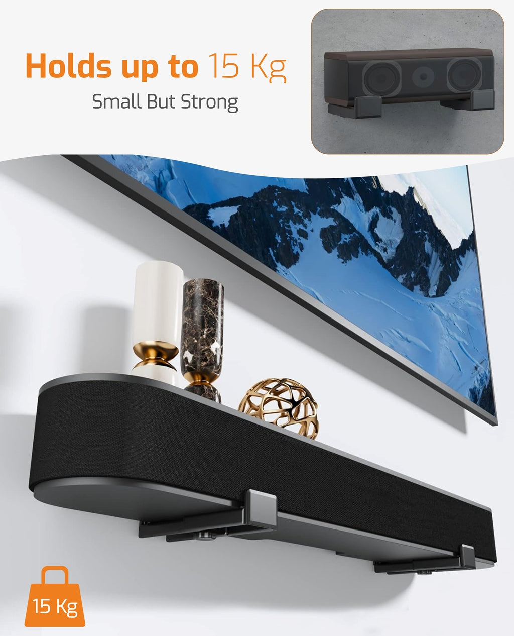 Adjustable Soundbar Speaker Wall Mount Brackets