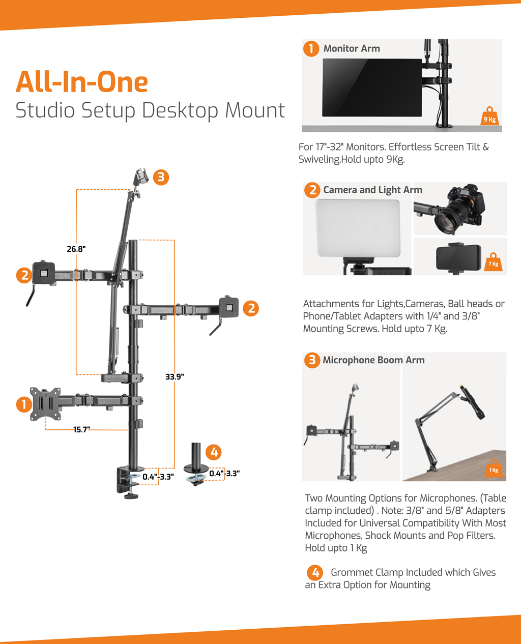 All-In-One Studio Live Streaming Desktop Multi-Mount