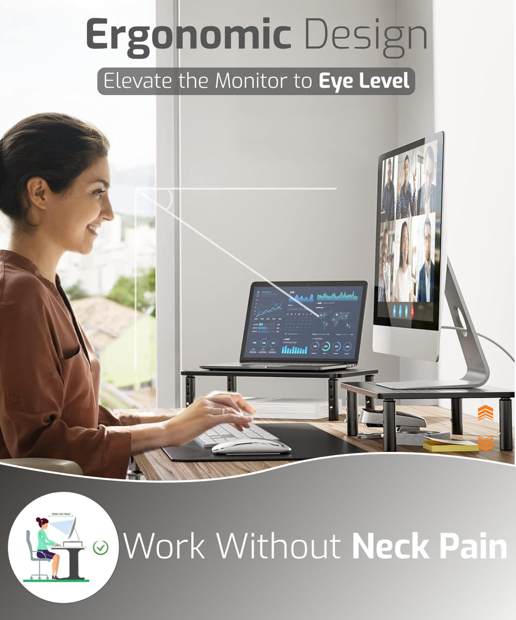 Height Adjustable Steel Monitor/Laptop Stand