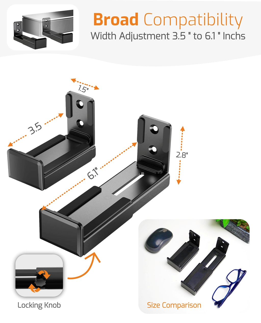 Adjustable Soundbar Speaker Wall Mount Brackets