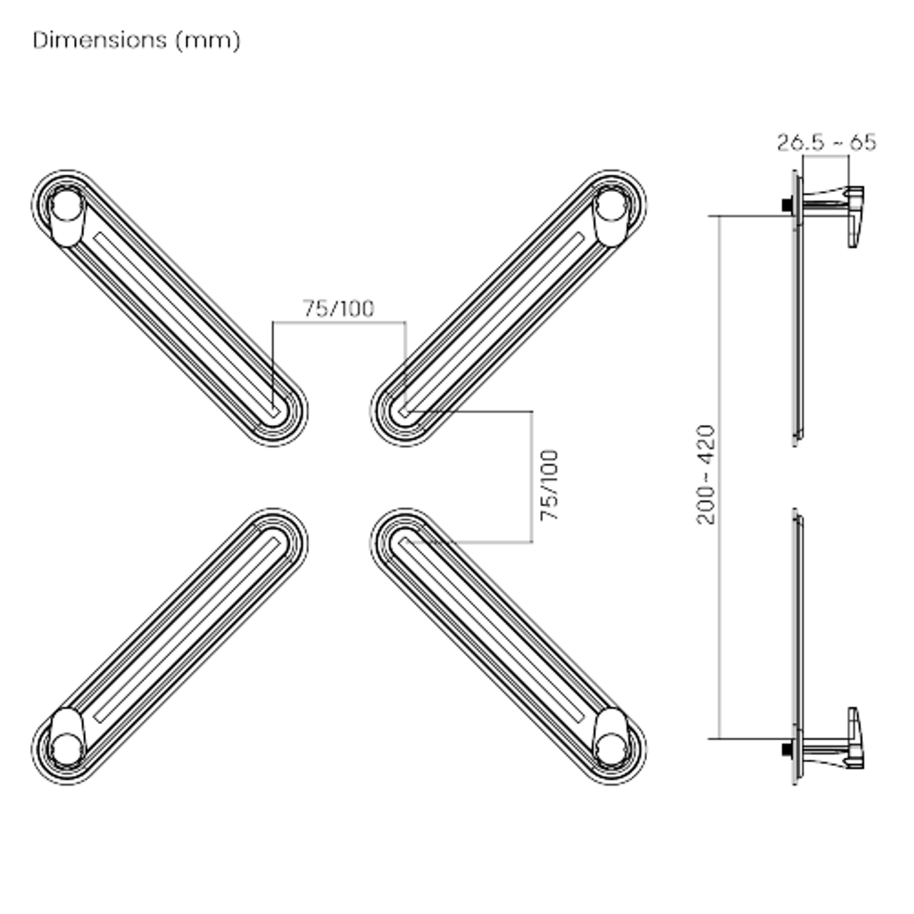 Four-Arm Monitor Adapter Kit for Non-VESA Monitor