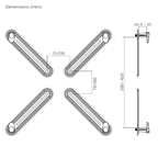 Four-Arm Monitor Adapter Kit for Non-VESA Monitor