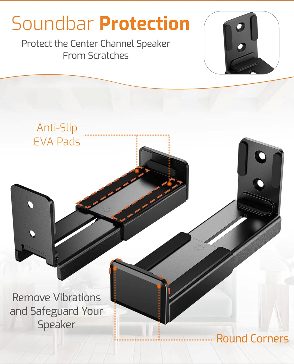 Adjustable Soundbar Speaker Wall Mount Brackets