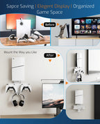 PS5/ PS5 Slim Wall Mount Stand with Controller and Headphone Holders