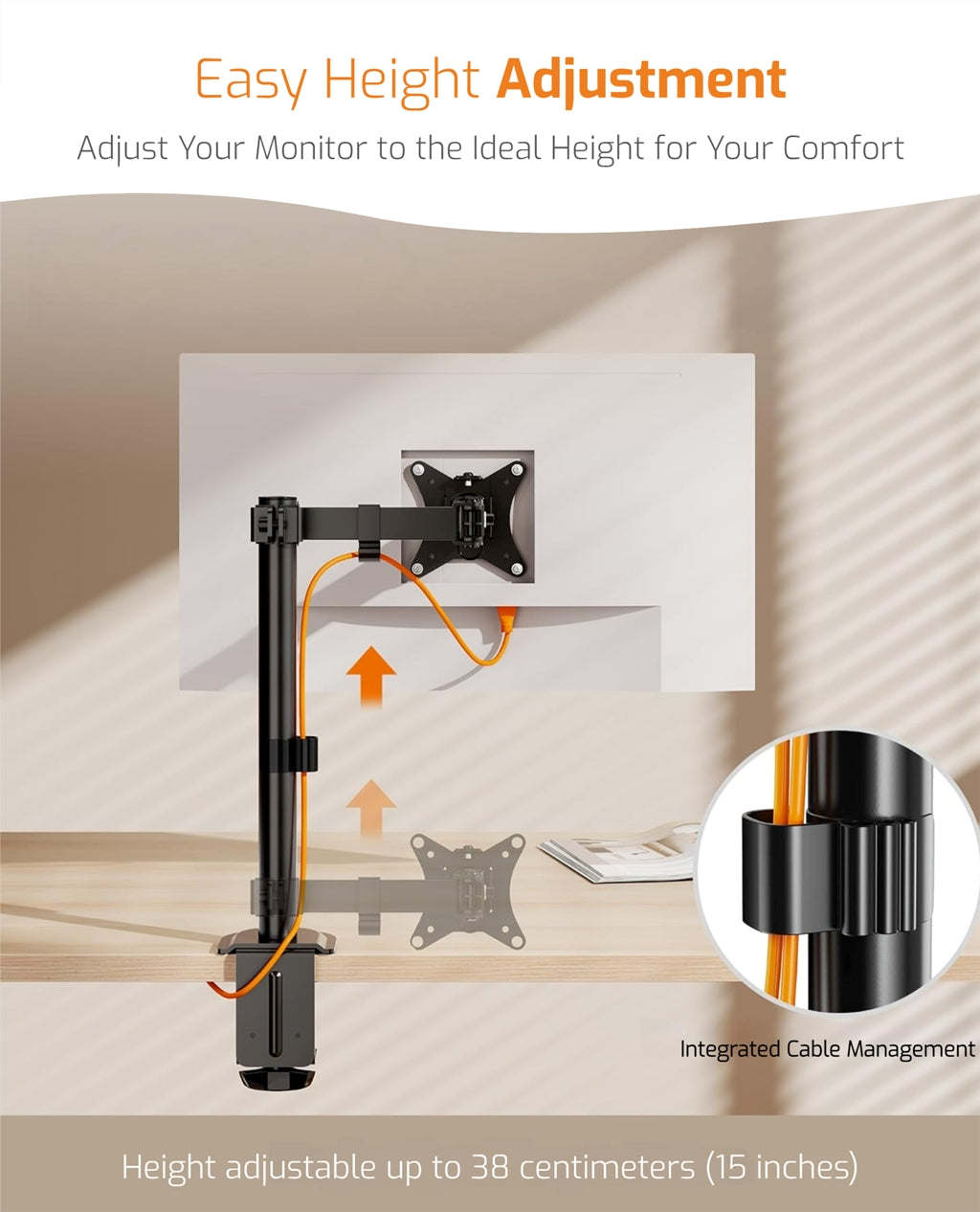 Steel Articulating Monitor Arm - Single-Monitor