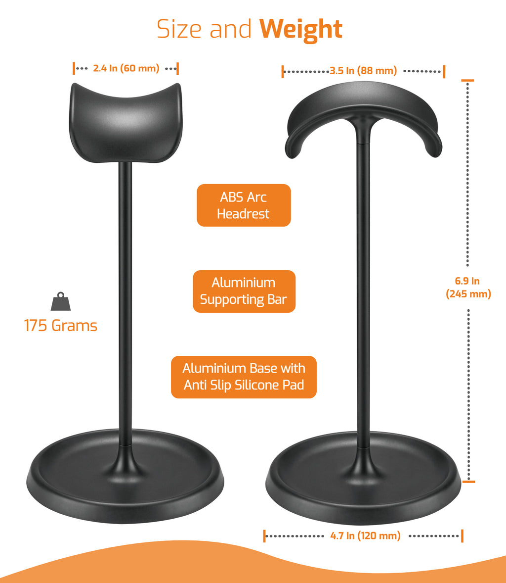Slim Aluminum Desktop Headphone Stand