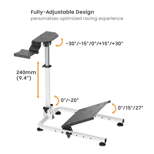 Folding Racing Simulator Wheel Stand with Gear Shifter