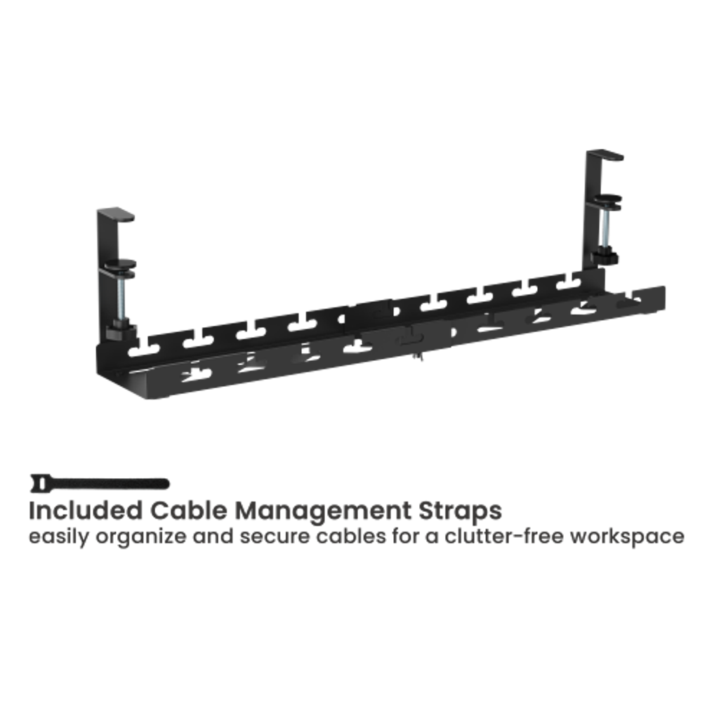 Extendable Clamp-On Under-Desk Cable Management Tray