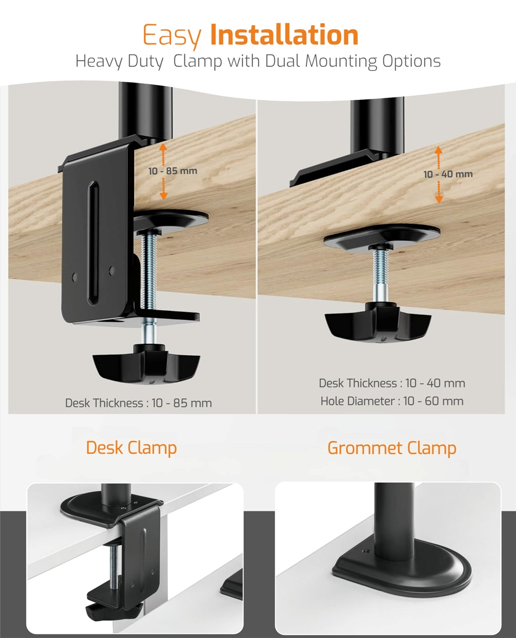 Steel Articulating Monitor Arm - Single-Monitor