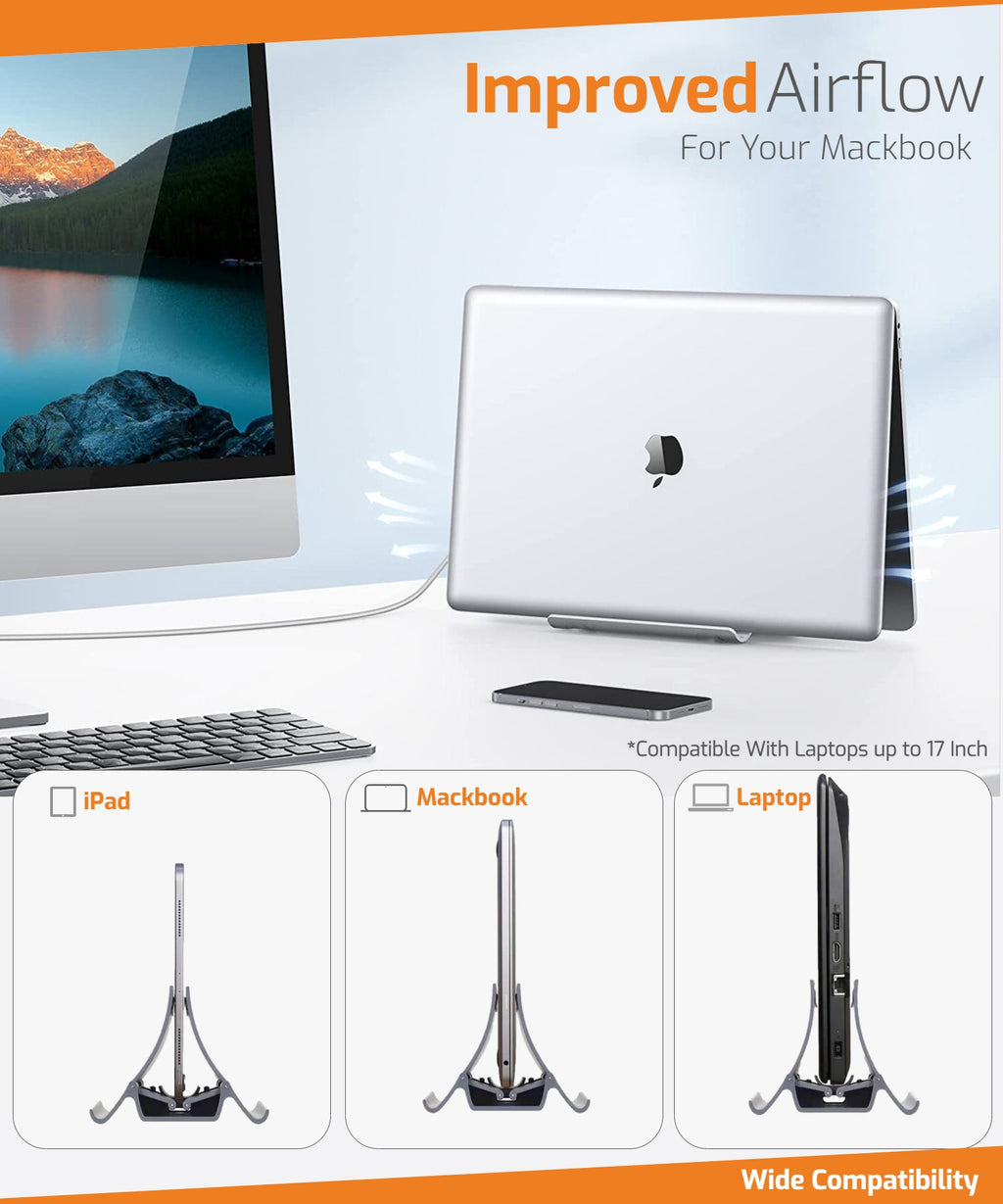 Vertical laptop stand- 2-In-1 Desk Organizer