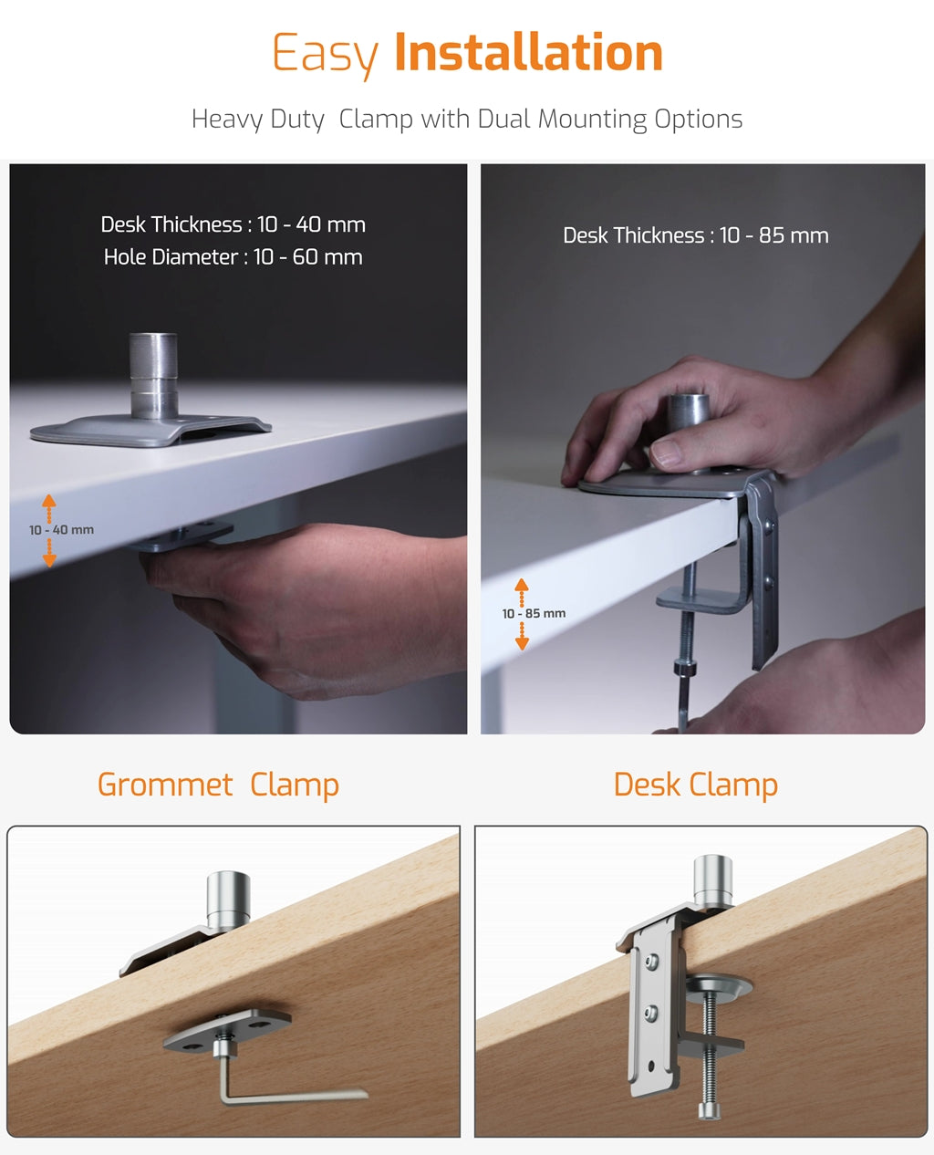 Spring-Assisted Monitor Arm -Single Monitor