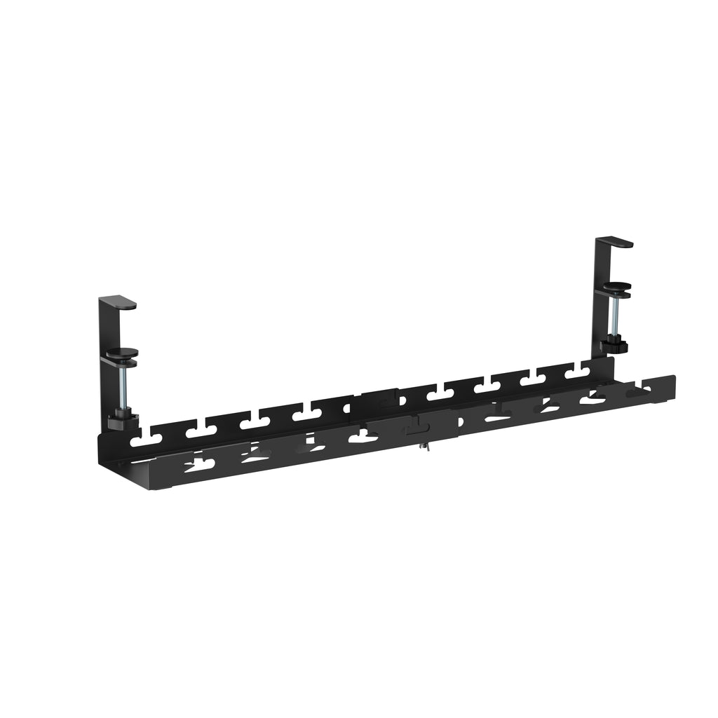 Extendable Clamp-On Under-Desk Cable Management Tray