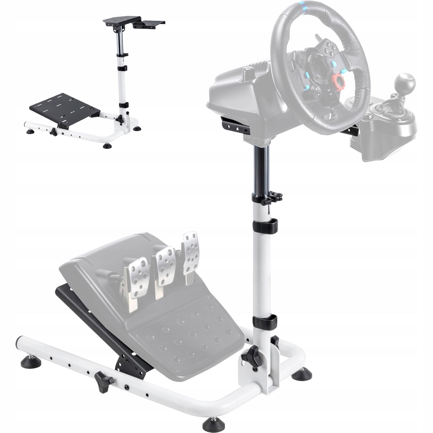 Folding Racing Simulator Wheel Stand with Gear Shifter