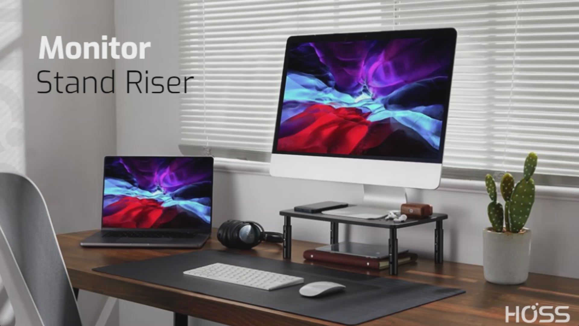 Height Adjustable Steel Monitor/Laptop Stand